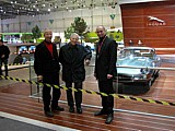 Genfer Automobilsalon 2005: Sogar der bekannte Autojournalist und Rennfahrer Paul Frre konnte von GB Dnni und Christian Jenny am letzten Aufstelltag des Automobilsalons begrsst werden.